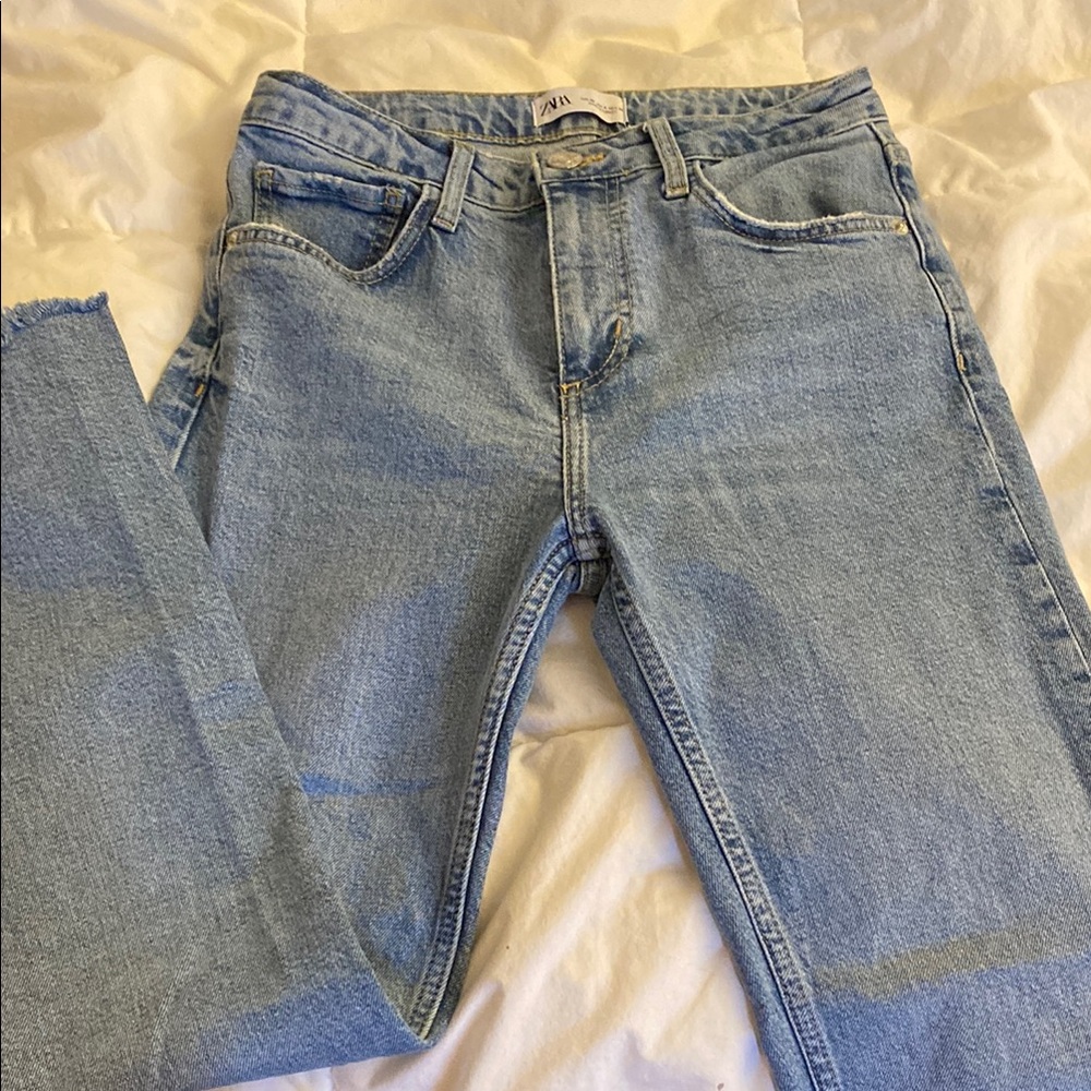 Zara Sky Blue Denim Pants